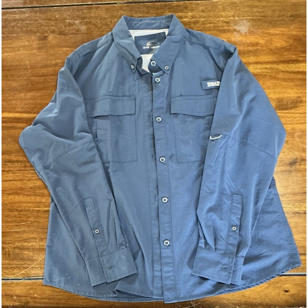 Worldwide Sportsman Nylon Angler Long Sleeve Shirt Blue Women’s XL.